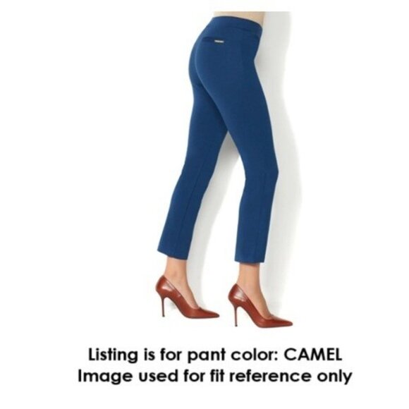 Iman Global Chic Slip into Slim Perfect Ponte Ankle Pant, Camel, Large - Picture 13 of 13